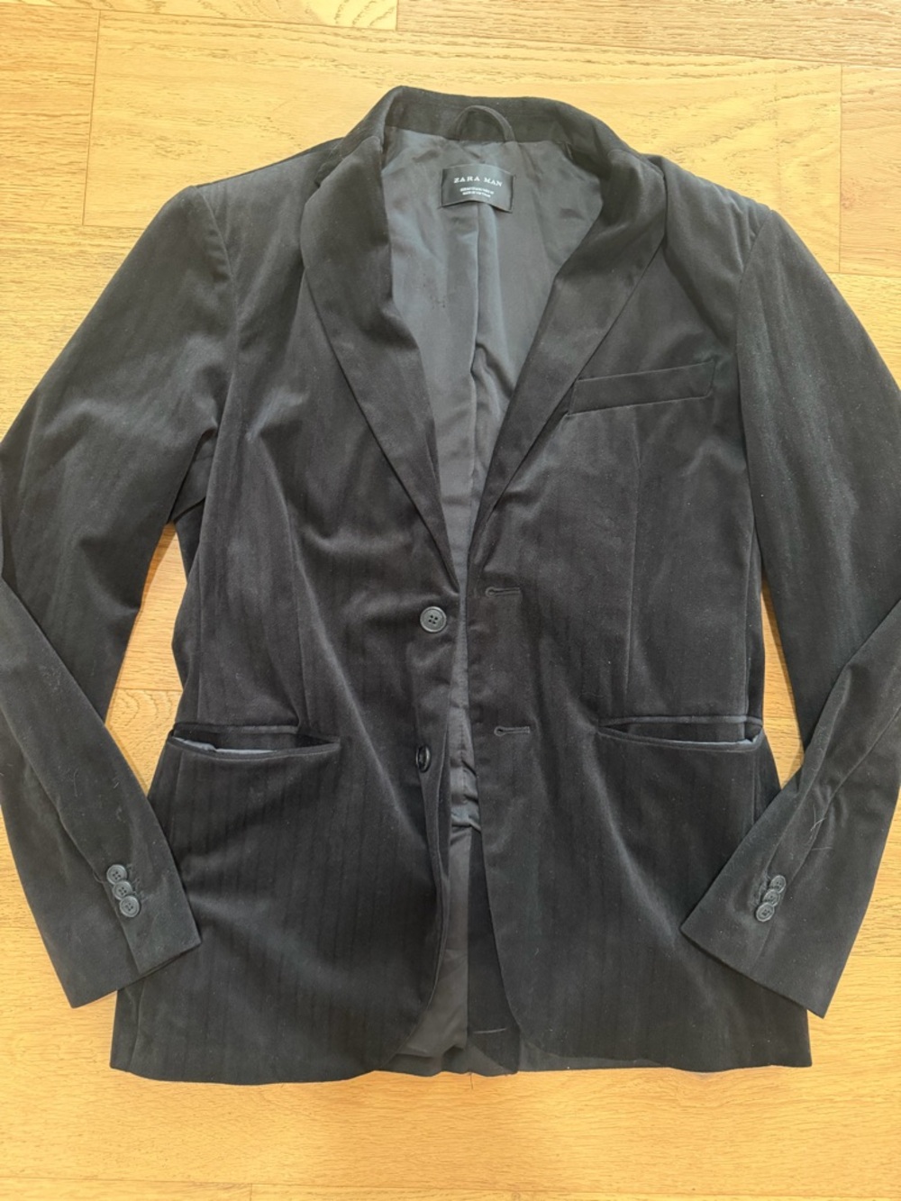 Zara Black Velvet Blazer - Classic Men's Blazer size M like new
